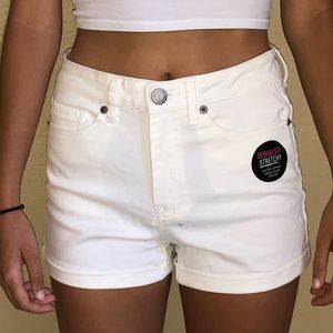 white jean shorts